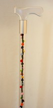 Walking cane acrylic colorful rose flowers lucite elegant designer chang... - £55.20 GBP