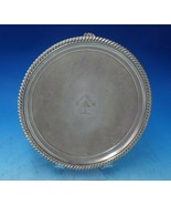Gadroon by Unknown Sheffield Silverplate Salver Tray w/Crest 10&quot; x 3/4&quot; ... - $484.11