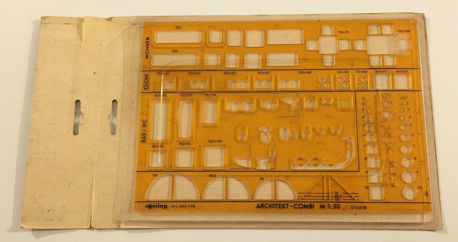 Rotring architect 1:50 technical drawing template schriftschablone Art. ... - $17.99