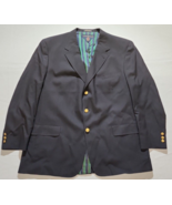 Men&#39;s Tommy Hilfiger Dark Blue Gold Button Sports Coat - Size 48R - £30.42 GBP