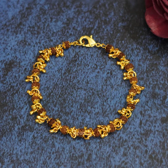 Japam Gold Plated Elemental Rudraksha Bracelet For Women - £11.88 GBP