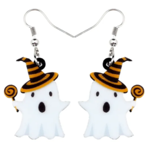 Halloween Lollipop Ghost Dangle Hook Earrings - New - £10.38 GBP