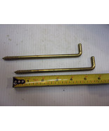 Vintage Solid Brass Square Bent Hook 6 inches long, 3/16&quot; pair heavy duty - $244.43 MXN