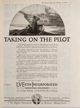 1921 Print Ad L.V. Estes Engineers Ship Makes Port Pilot Boat Helps Chicago,IL - £14.49 GBP