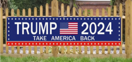 Trump 2024 Take America Back Maga Flag Polyester Banner 70x18” - £16.03 GBP