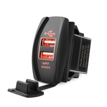 Dual Usb Charger Socket Rocker Switch Style With Red Led Light Universal Usb Dev - £19.33 GBP