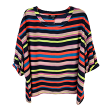 Project Runway Womens Blouse Multicolor Striped 3/4 Balloon Sleeve Overs... - £22.41 GBP