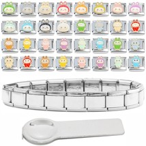 5 Random Assorted Cute Monsters Italian Charms &amp; Starter Bracelet &amp; Tool... - $361.83 MXN