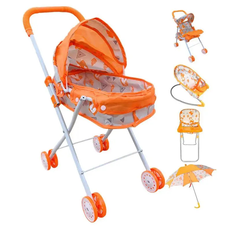 Baby Stroller Dollhouse Toys Creative Kids Play House Toys Doll Dining Cart - £20.87 GBP+