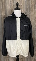 Vintage Speedo Windbreaker Jacket Men&#39;s XL Black/White 100% Nylon Vented... - £15.88 GBP