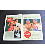 1930s Coca-Cola &quot; Let&#39;s get a Coca-Cola. Relax…” Set of (2) Magazine Pag... - £7.75 GBP