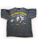 VTG 1988 The Three Stooges Single Stitch T-Shirt Black  Adult LARGE Made... - €21,60 EUR