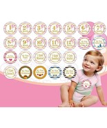 Baby Girl Monthly Milestone 1sts Stickers Photo Props Keepsake Holidays ... - £6.39 GBP