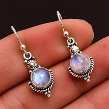 Vintage Moonstone Drop Dangle Earrings | Statement Long - $109.04 MXN