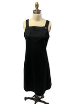NWT Retro 60s Black Knit Overall Jumper Dress Womens Small Russ Day VTG - $47.52