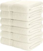6 Pack Utopia Towels Cotton Bath Towels 24x48 Pool Gym Ivory Towels - £45.99 GBP