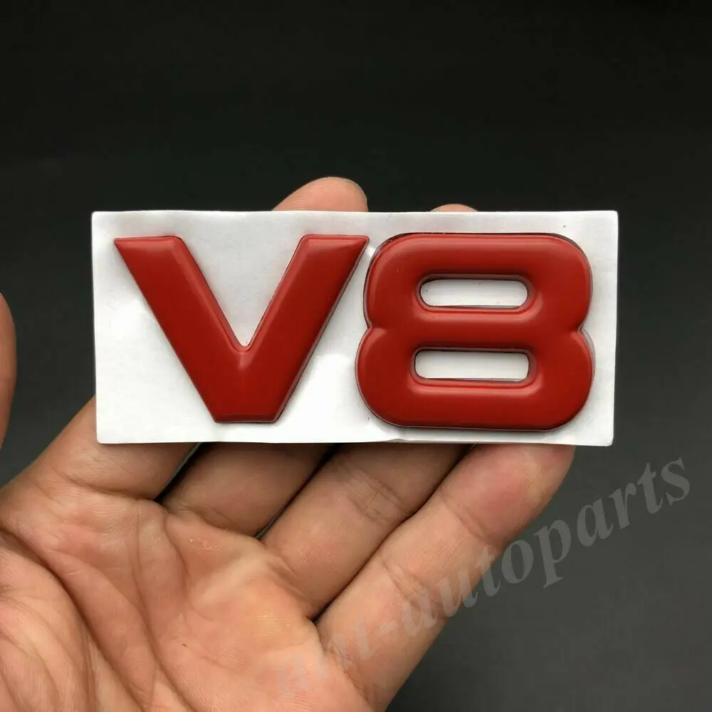  Red V8 Vntage Car Auto Trunk  Rear Emblem  Decals Sticker V6 - £54.30 GBP