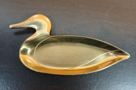 Vtg Brass Duck Tray Trinket Valet Jewelry Plate Dish Men Hunting Cabin D... - $19.80