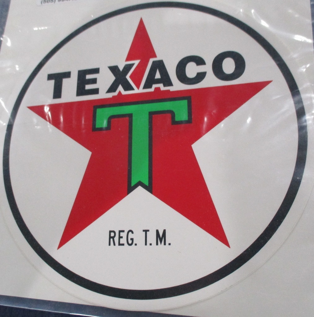 Texaco STAR 6 "  Diameter Gas Pump Decal - NEW -FREE SHIPPING - $9.00