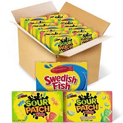 SOUR PATCH KIDS Original Candy SOUR PATCH KIDS Watermelon Candy & SWEDISH FIS... - $39.44
