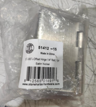 Stone Harbor 51412-15 3-1/2&quot; x 3-1/2&#39;&#39; Offset Hinge 1/4&#39;&#39; Rad, Satin Nic... - $427.29 MXN