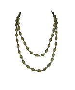 Handcrafted Beaded Necklace Green Tribal Ethnic Long 48&quot; - $276.80 MXN