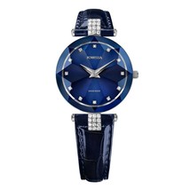 FACET STRASS, Brilliant-Cut, Swiss Quartz Watch, 15mm Band - Blue Dial - $474.99