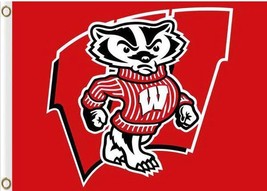 Wisconsin Badgers Flag 90cmx150cm/3x5FT - $18.00