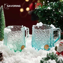 Personalized 260ml Ice Mountain Glass Coffee Mug Set - £36.95 GBP