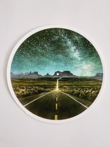 Road into Distance Starry Night Beautiful Round Sticker Decal Embellishment Cool - £1.74 GBP