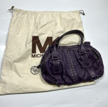 Michael Kors Studded Purple Leather Large Satchel Handbag &amp; Dust Bag - £80.63 GBP