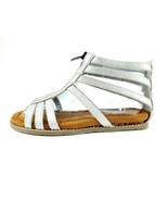 Bearpaw Layla Youth Size 1 M Front Zipper Silver Sandals 1881Y - £22.89 GBP