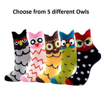Colorful Owl Crew Socks (Adult Medium) - £4.42 GBP