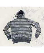 Men&#39;s Izod Fair Isle Gray Long Sleeve Hooded sweater size Medium - $26.50 CAD