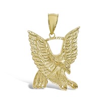 Authenticity Guarantee 
Eagle Pendant Real 10k Gold Men Charm 2&quot; - £459.31 GBP