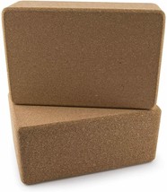 DA VINCI Set of 2 Premium Natural Cork Yoga Blocks High Density 9 x 6 x 4 Inch - £35.95 GBP
