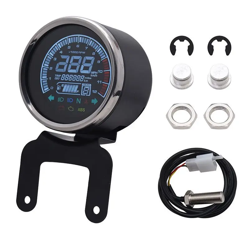 Multi-functional Gauges Instruments 12V Motorcycle Odometer Tachometer Meter - £13.42 GBP+