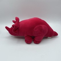 1985 Prestige Toy Corp Pink Fuchsia Dinosaur Triceratops Velour Korea Pl... - £13.99 GBP
