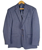 Chaps Ralph Lauren Blazer Sport Coat Jacket Mens 40R Lambs Wool Gray Blue Tweed - £58.87 GBP