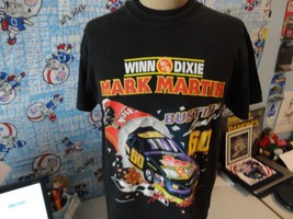 Vintage Mark Martin Bustin Loose 1994 Nascar Winn Dixie Racing T Shirt L - £27.24 GBP