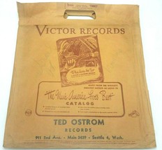 Victor Récords Estampado Bolsa de Papel 78 RPM Ted Ostrom Récords Seattl... - $17.77