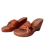 Donald J Pliner Vivi Metallic Orange Leather Slip On Wedge Sandal - Wome... - £37.11 GBP
