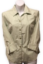 Women’s Columbia 3/4 Sleeve Fitted Button Up Shirt Pale Green Sz M - $15.04