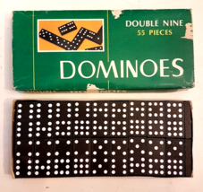 Double Nine Wooden Dominoes, COMPLETE in box - 55 bricks for 2 to 6 players - £7.69 GBP