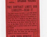 Universal City Studio Tours Parking Ticket 35 Cents Fee - £14.01 GBP