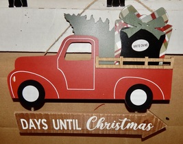 Christmas Wall Decor Wooden Days Till Xmas Sign Write On Me Truck 12&quot; x ... - £5.85 GBP