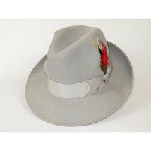 Men's Milani Wool Fedora Hat Soft Crushable Lined FD219 Light Gray image 2