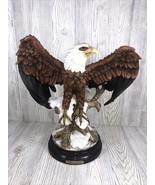 BHE COLLECTION Eagle Statue Ready to Take Flight Perched On Snow &amp; Logs ... - €107,46 EUR