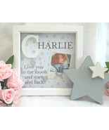 23cm Personalised New baby frame,girl frame,boy frame,nursery stars dec - £18.77 GBP