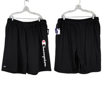 Champion Mens Shorts 2XL Big &amp; Tall Pockets Logo Cotton Black New - £21.96 GBP